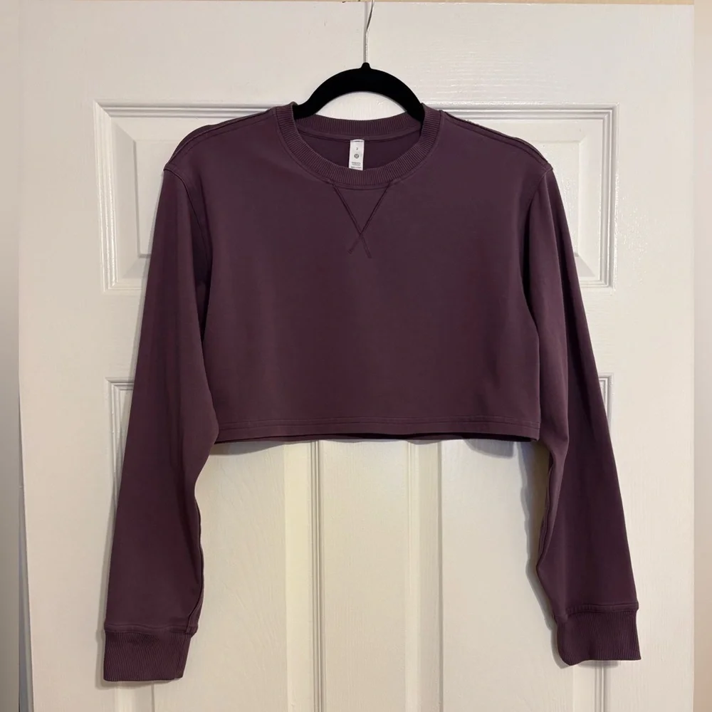 Lululemon All Yours Cropped Crew Grape Thistle Size 2 XS S